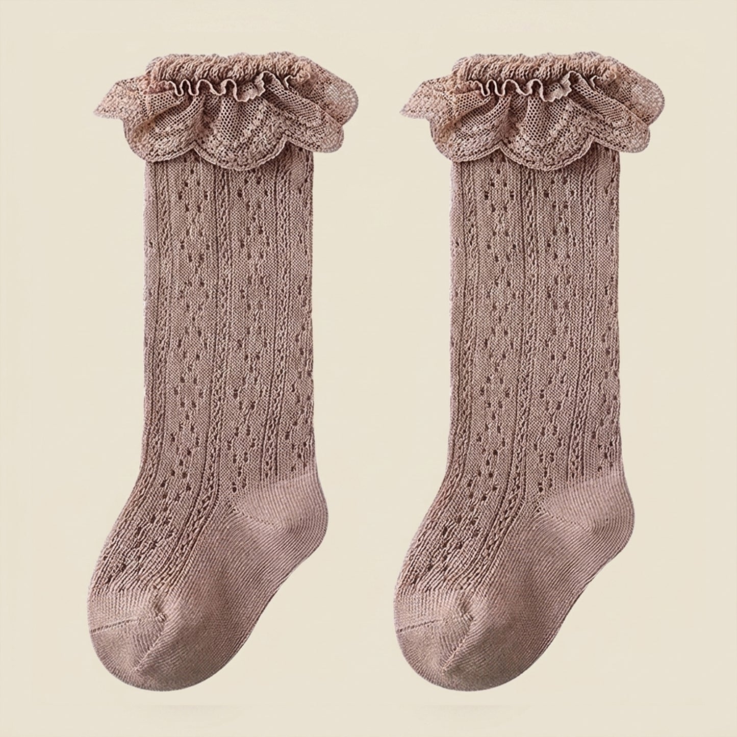 Lace Ruffle Princess Knee-High Socks - Elegant Party & Wedding Socks for Toddler Girls