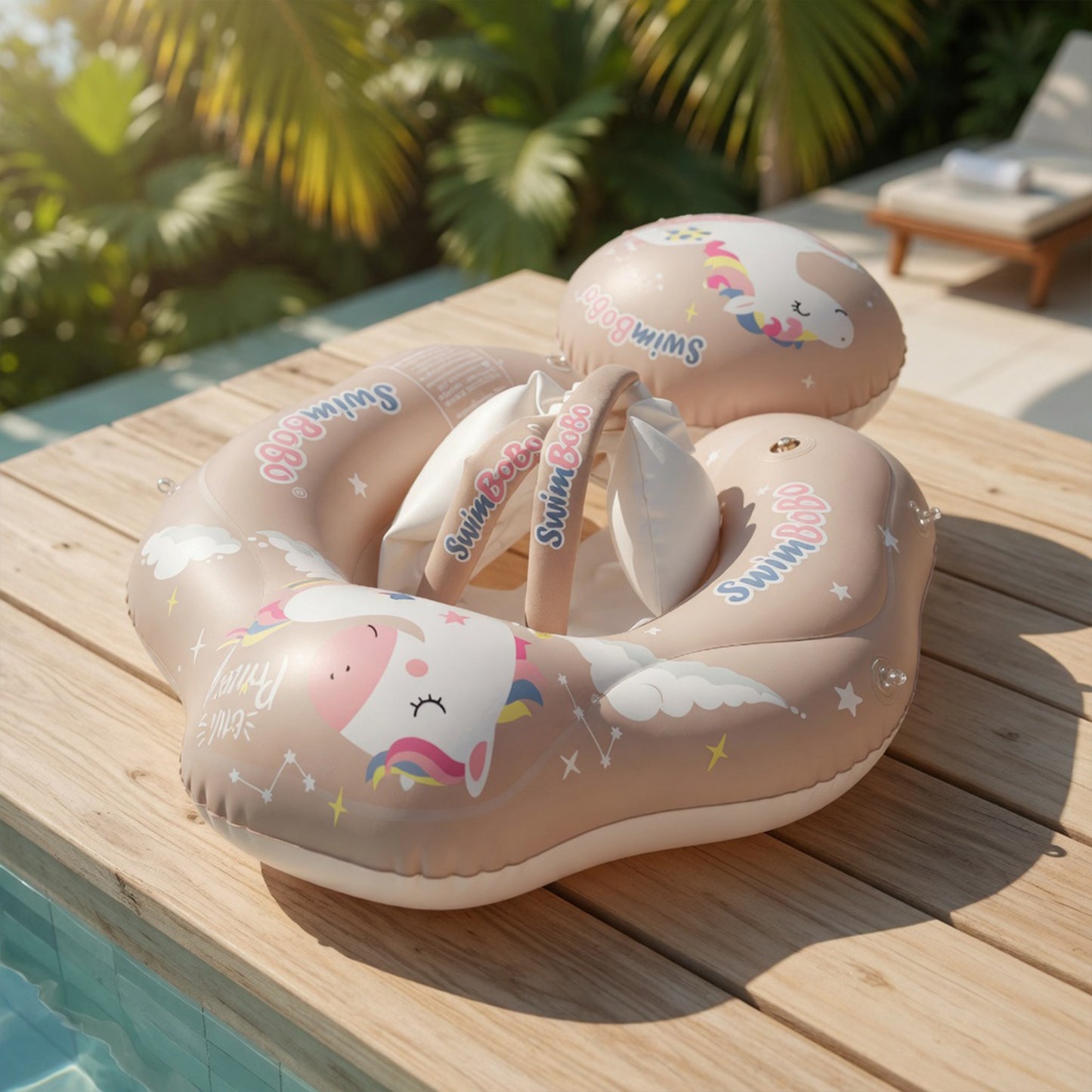 Safe-Swim Inflatable Baby Float - Premium Newborn Pool Ring with Stable Seat