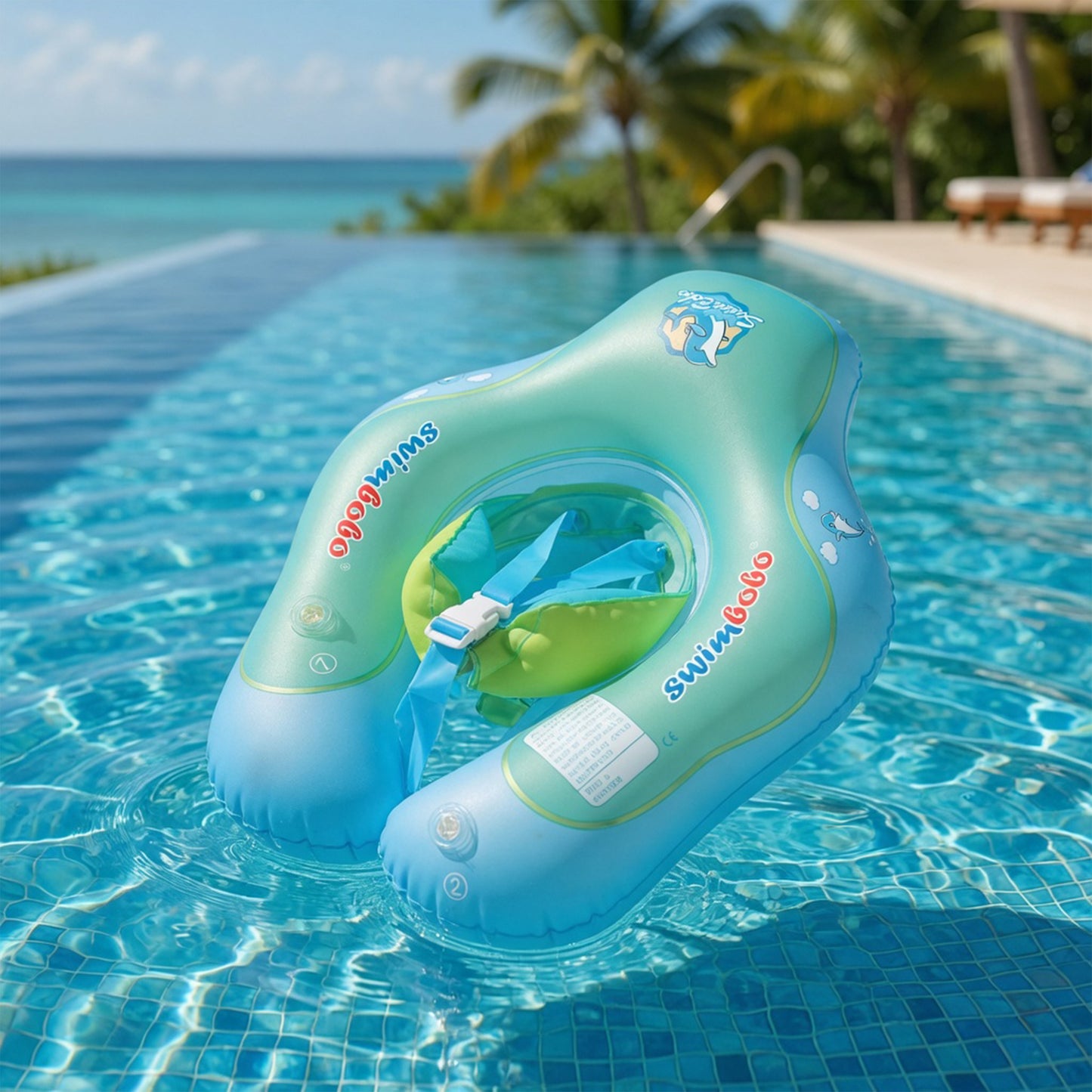 Safe-Swim Inflatable Baby Float - Premium Newborn Pool Ring with Stable Seat