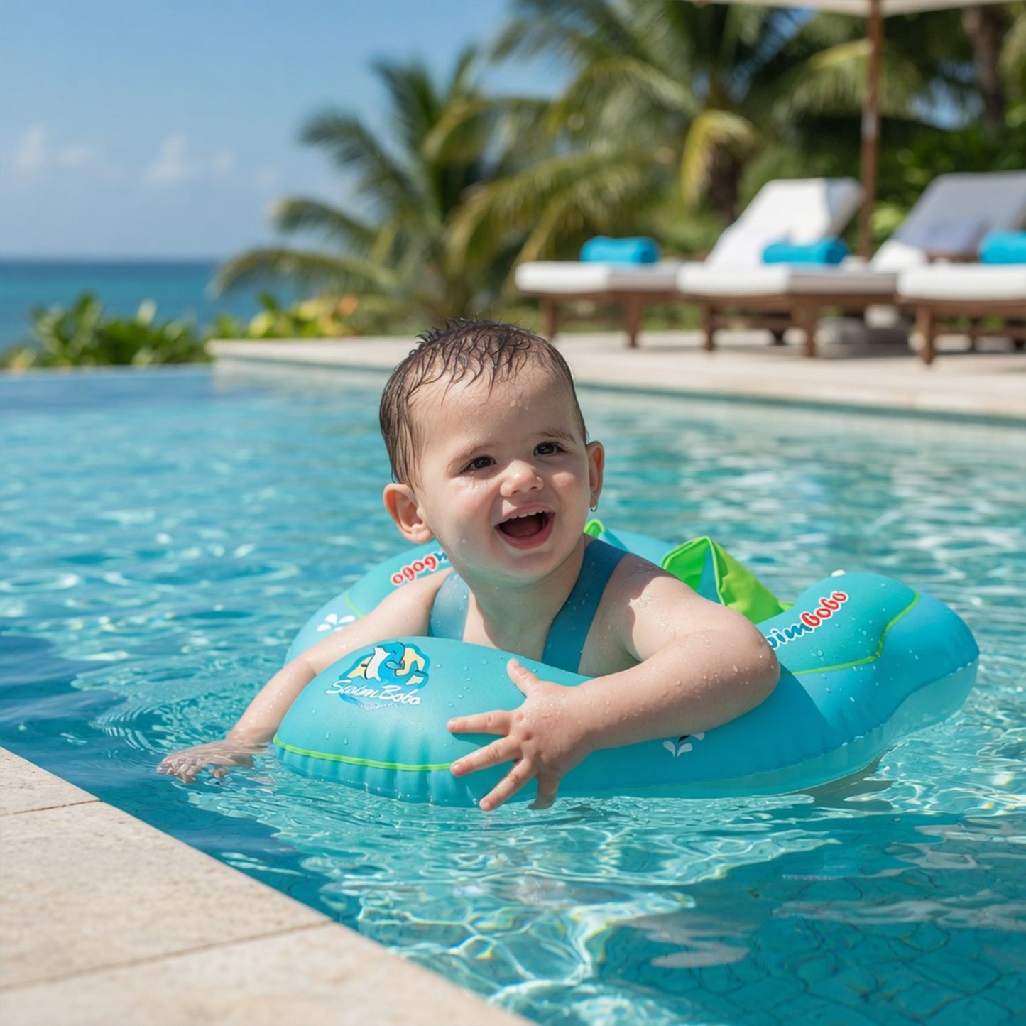 Safe-Swim Inflatable Baby Float - Premium Newborn Pool Ring with Stable Seat