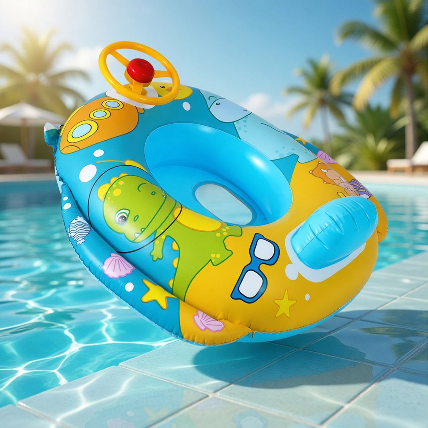 Eco-Friendly PVC Children's Swimming Ring - Durable Inflatable Water Toy for Kids