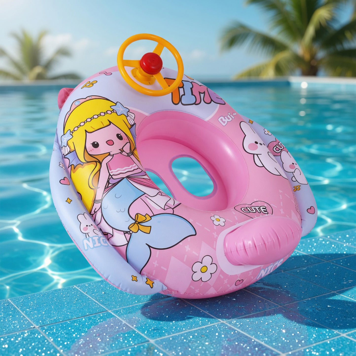 Eco-Friendly PVC Children's Swimming Ring - Durable Inflatable Water Toy for Kids