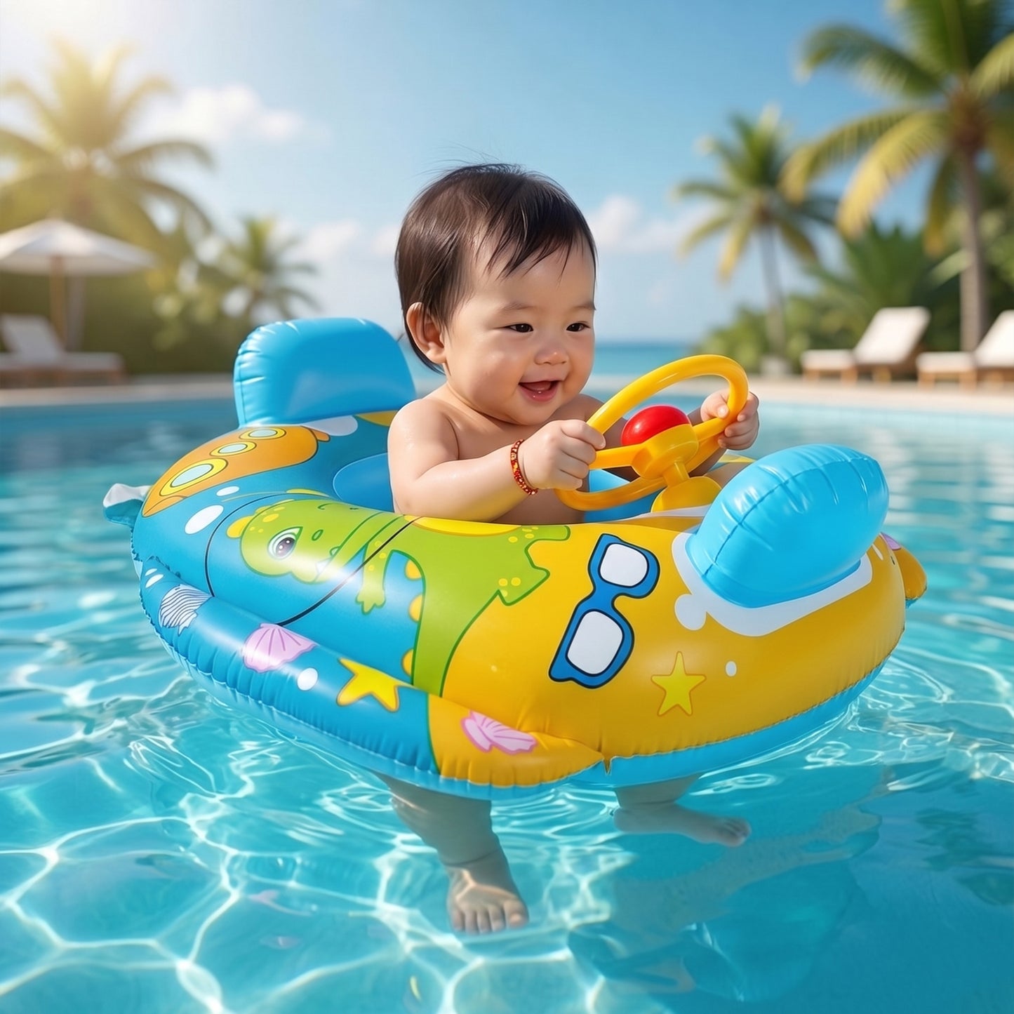 Eco-Friendly PVC Children's Swimming Ring - Durable Inflatable Water Toy for Kids