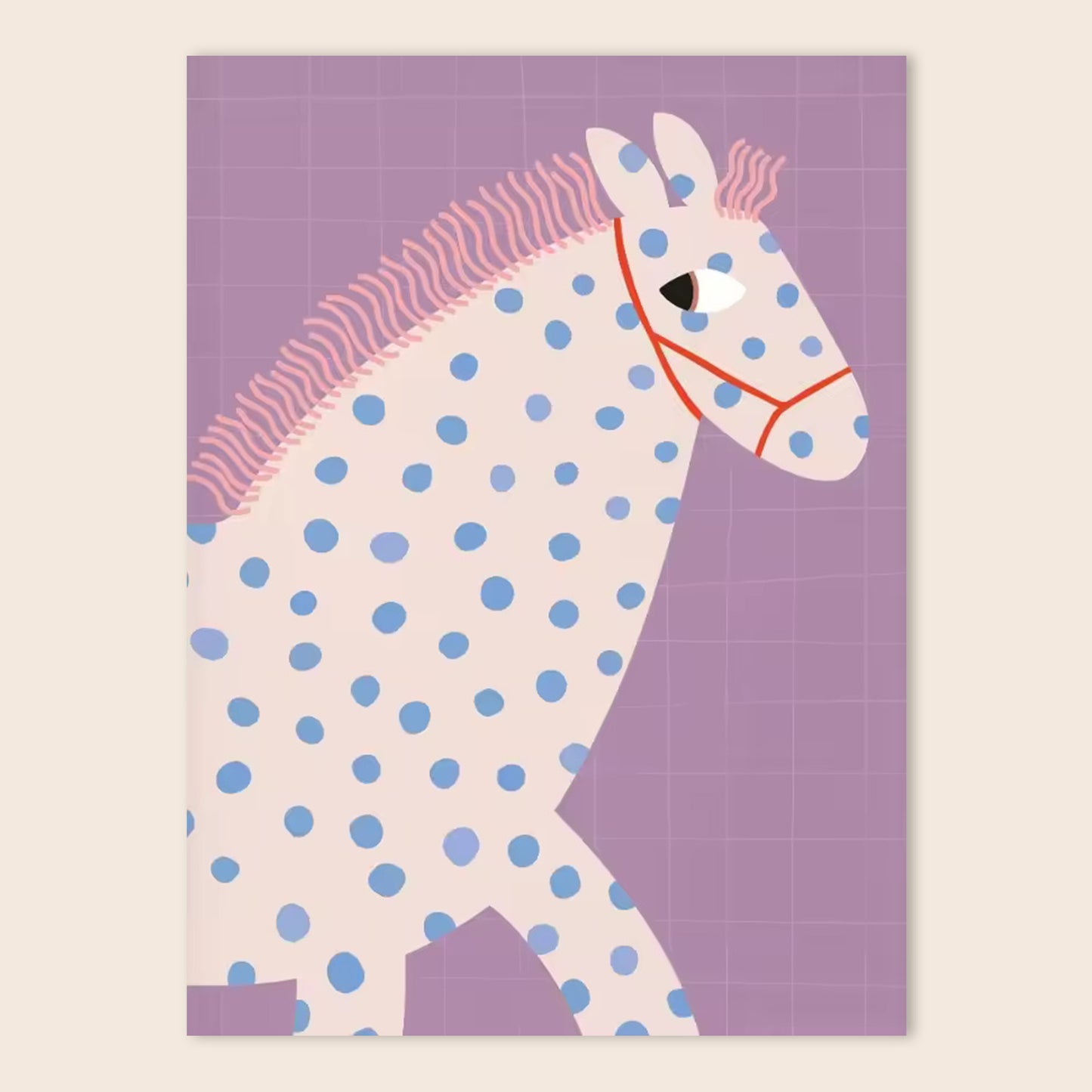 Cute Animal Red Polka Dots Canvas Painting - Cat Fox Dog Horse Bunny Posters - Kids Nursery Wall Home Decor
