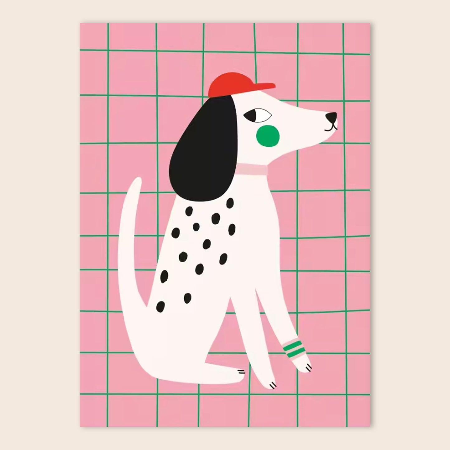 Cute Animal Red Polka Dots Canvas Painting - Cat Fox Dog Horse Bunny Posters - Kids Nursery Wall Home Decor