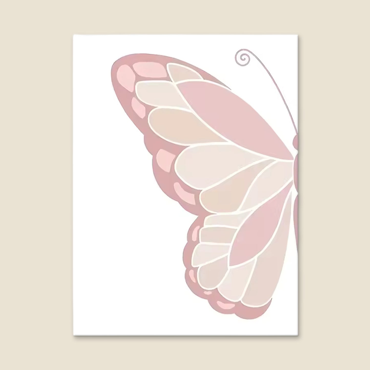 Pink Butterfly Wall Art Nursery Canvas Prints - Sun Rainbow Daisy Heart Posters - Kawaii Pictures for Kids Girl Room Decor