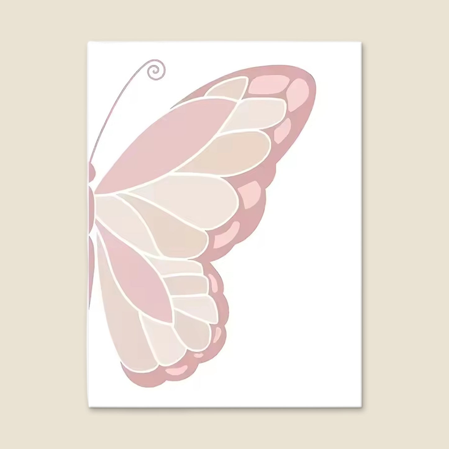 Pink Butterfly Wall Art Nursery Canvas Prints - Sun Rainbow Daisy Heart Posters - Kawaii Pictures for Kids Girl Room Decor