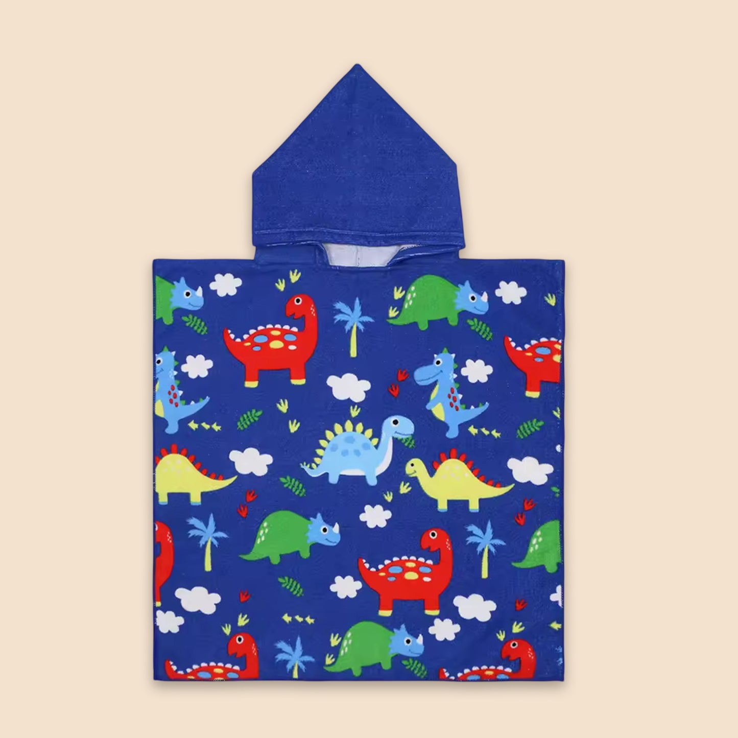 Cartoon Kids Hooded Cape Towel - Quick-Dry Beach & Bathrobe - Fun Unicorn Shark Dinosaur Print for Children
