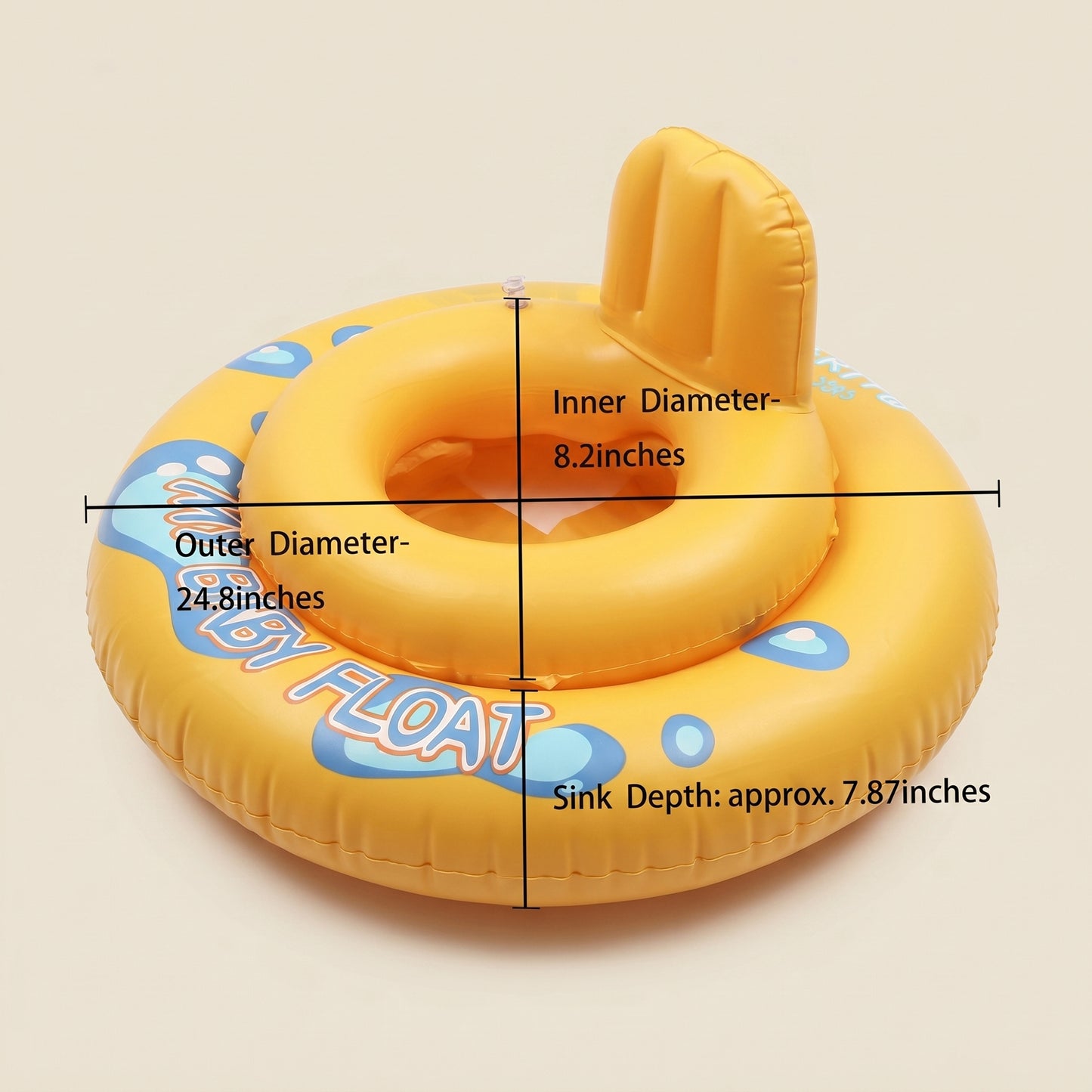 Inflatable Baby Pool Float with Wheels - Cute Summer Swim Ring for 2-5 Years Old - Portable Bathtub Swimming Seat