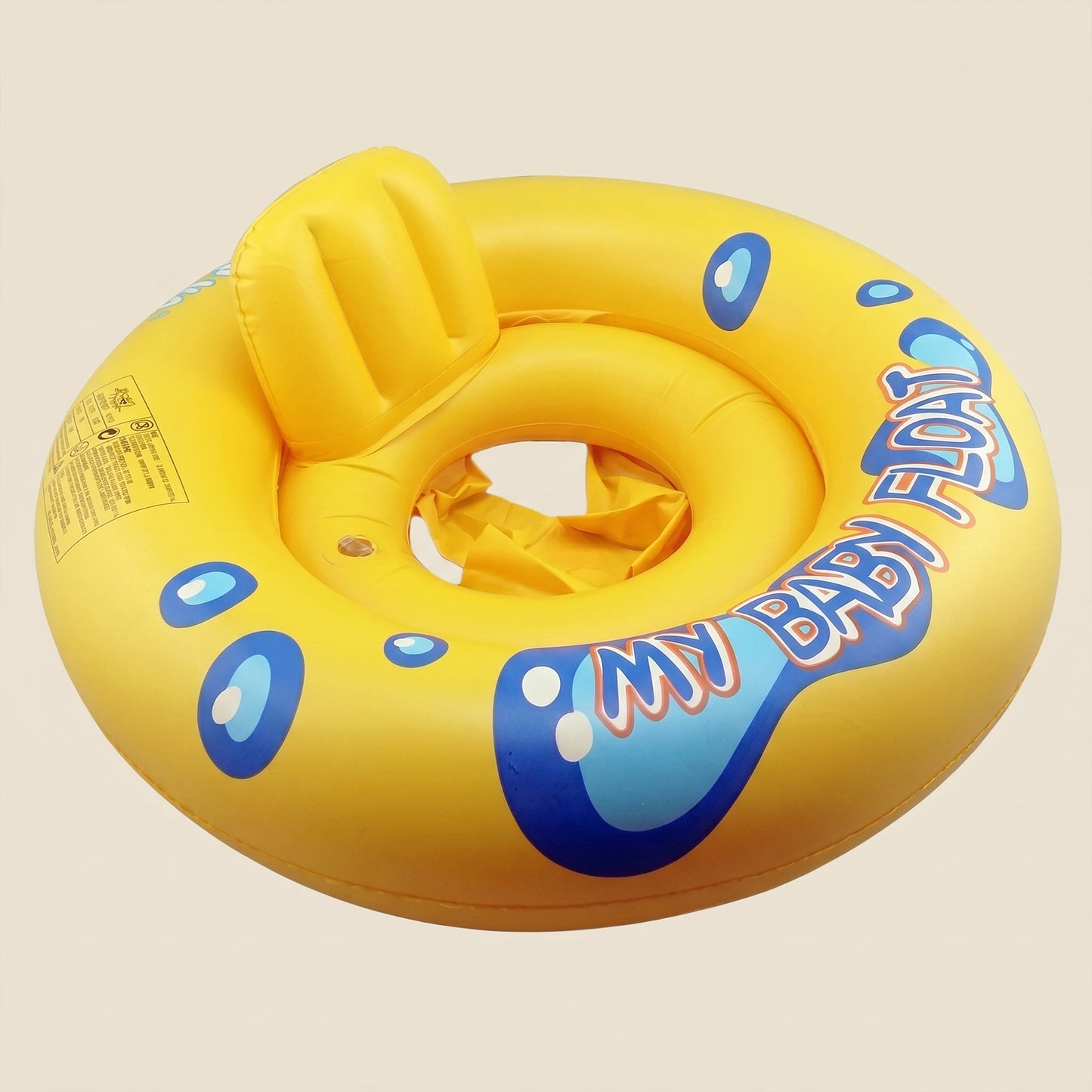 Inflatable Baby Pool Float with Wheels - Cute Summer Swim Ring for 2-5 Years Old - Portable Bathtub Swimming Seat
