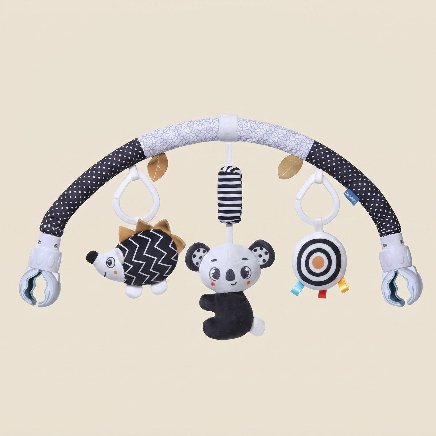 Adjustable Baby Stroller Arch Toy - Universal Sensory Activity Bar with Play Bells - Safe Hanging Toy for Car Seats, Bouncers & Cribs