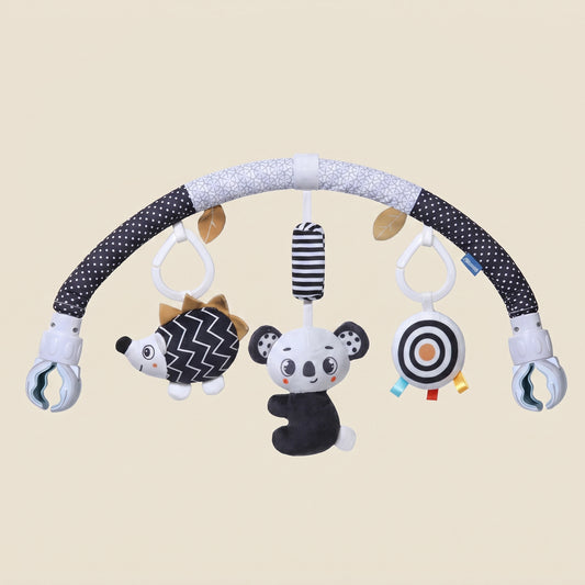 Adjustable Baby Stroller Arch Toy - Universal Sensory Activity Bar with Play Bells - Safe Hanging Toy for Car Seats, Bouncers & Cribs