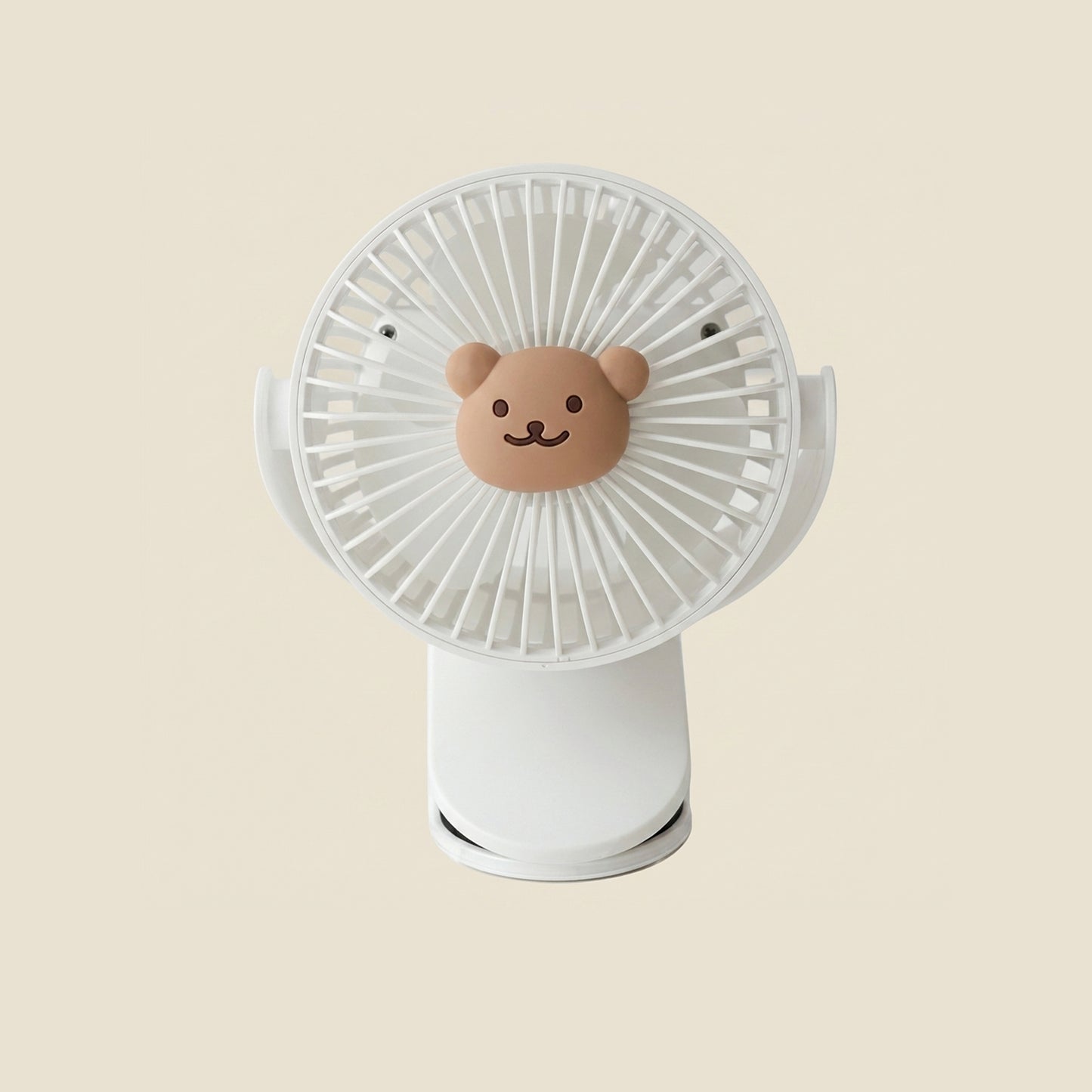 Korean Baby Stroller Fan - Cute Bear & Bunny Clip-On Fan - Portable 3-Speed USB Rechargeable Electric Fan for Outdoor Travel