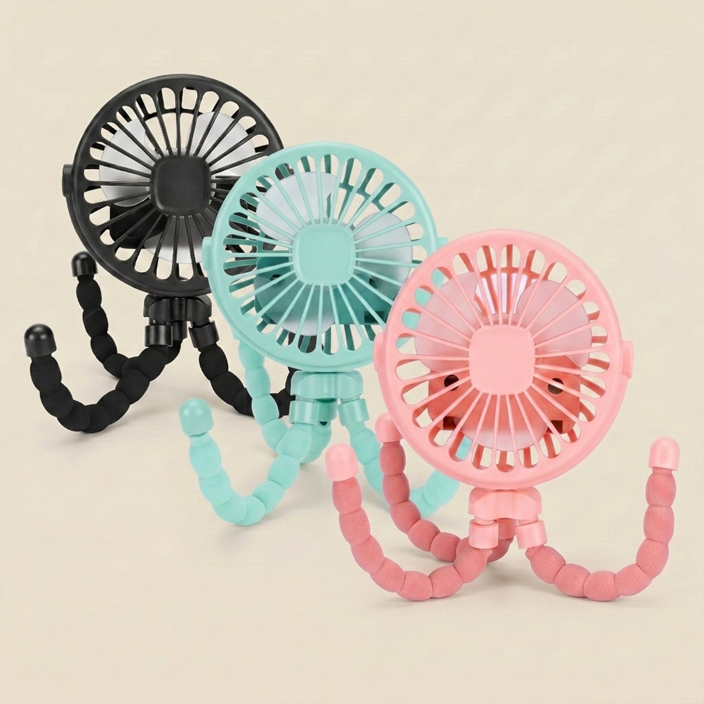 Multi-Functional Baby Stroller Fan - Bladeless Silent Portable Cooler - Rechargeable USB Folding Fan for Home & Travel