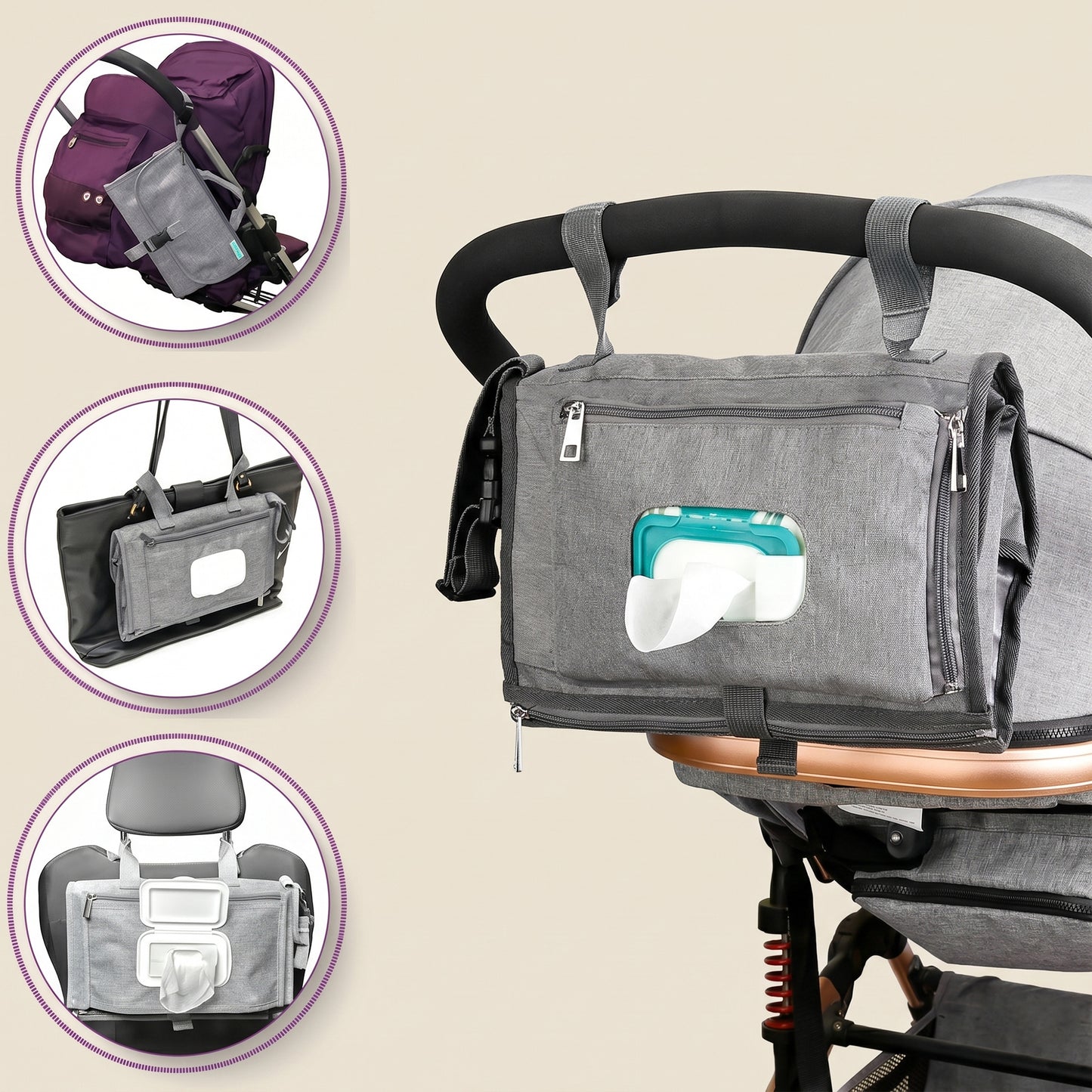 All-in-One Baby Changing Station - Portable Travel Diaper Pad with Storage Pockets - Waterproof & Foldable Kit