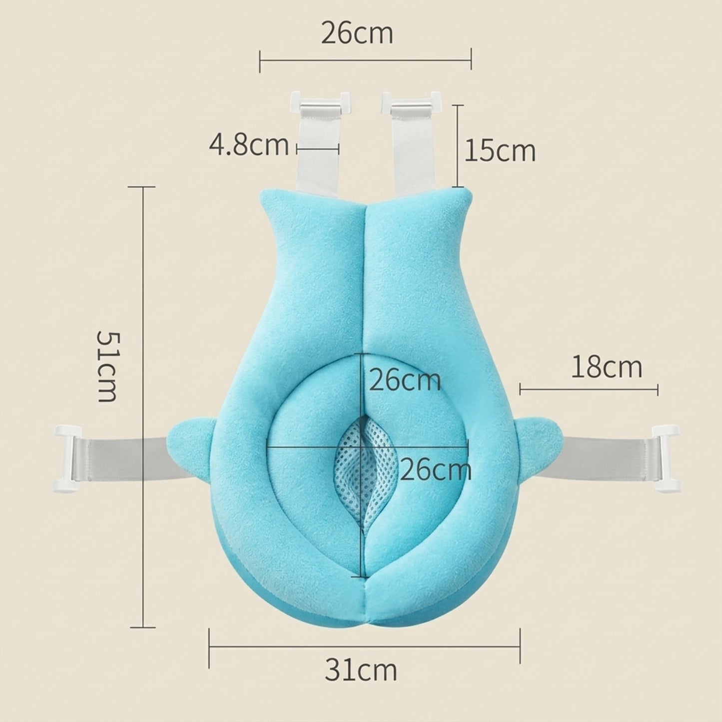 Portable Newborn Bath Mat - Cute Shark Shape Folding Cushion - Soft Skin-Friendly Bath Pad & Nursery Play Mat