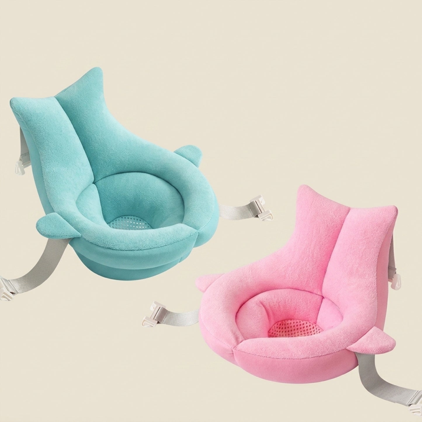 Portable Newborn Bath Mat - Cute Shark Shape Folding Cushion - Soft Skin-Friendly Bath Pad & Nursery Play Mat