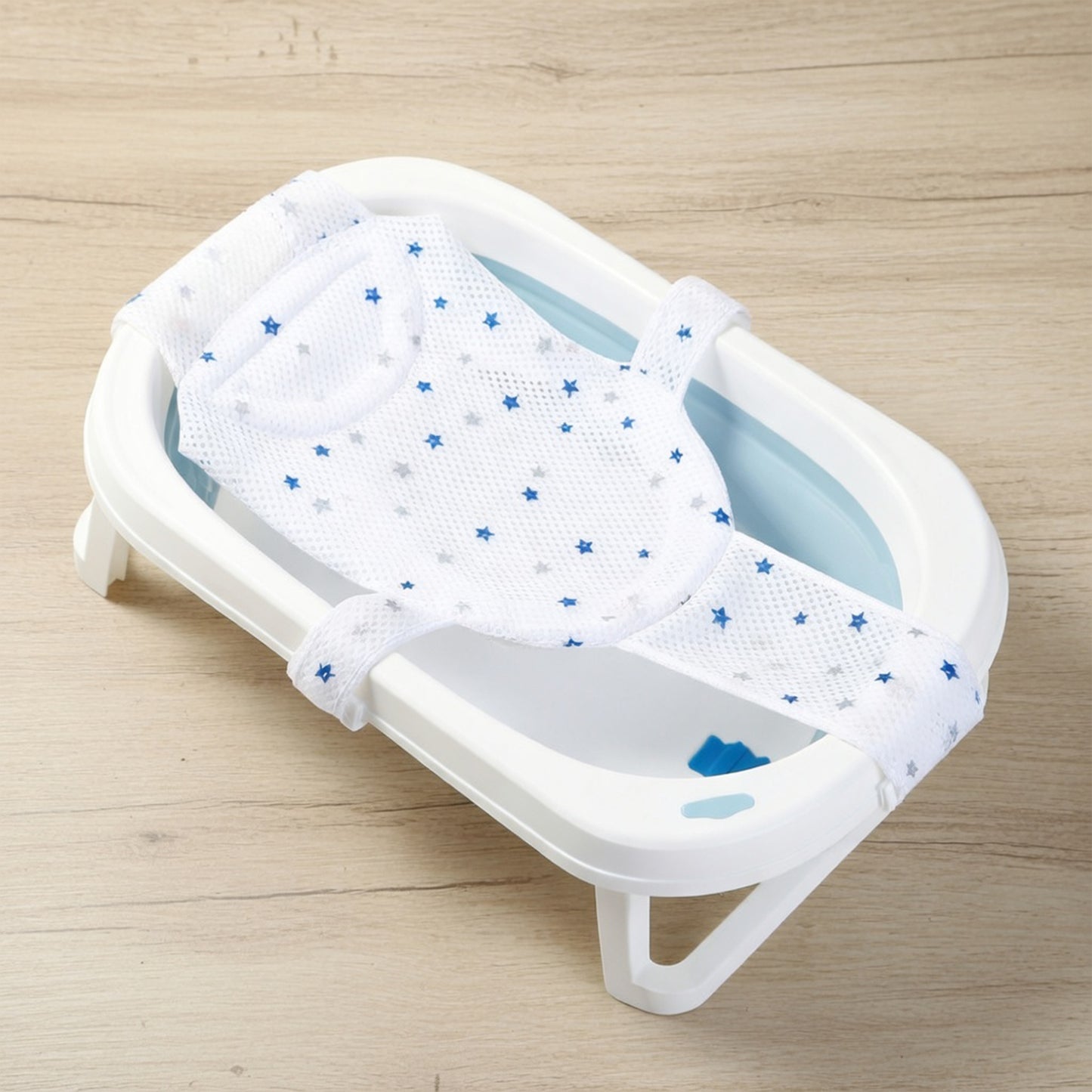 Non-Slip Baby Bath Mat - Adjustable Suspension Bath Net for Newborns - Breathable Soft Bathtub Recliner Seat