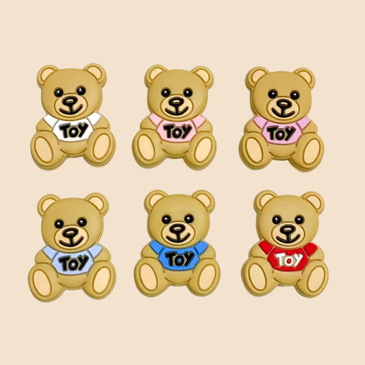 1-Set Bear Silicone Pacifier Chain - Anti-Loss Dummy Clip - Food-Grade Soothing Nursing Accessories for Infants