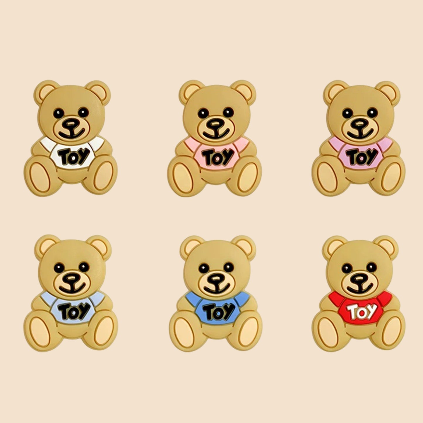 1-Set Bear Silicone Pacifier Chain - Anti-Loss Dummy Clip - Food-Grade Soothing Nursing Accessories for Infants
