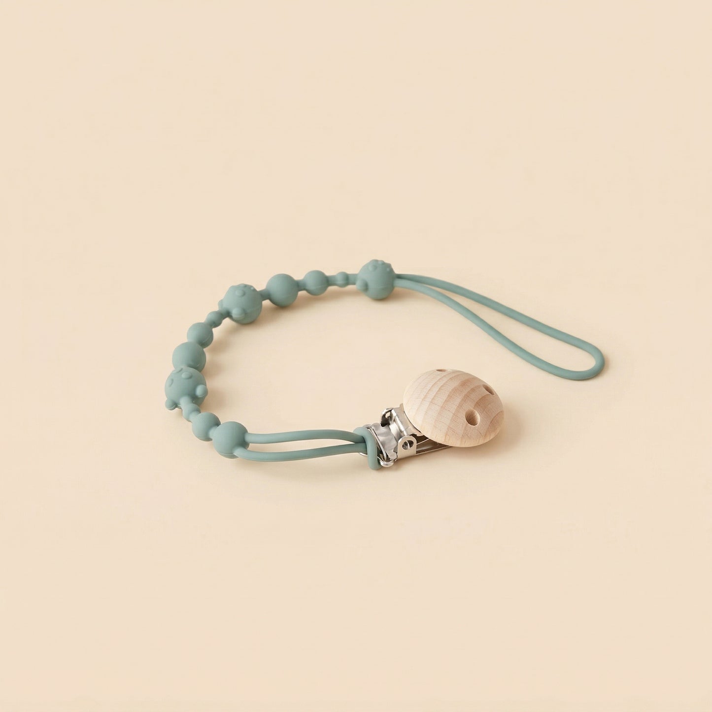 Silicone Baby Pacifier Clip - Anti-Loss Soothing Teether Chain - Safe Flexible Toy Lanyard for Strollers & Clothing