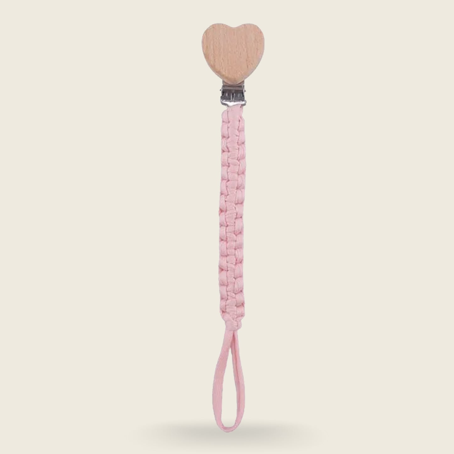 Personalized Wooden Baby Pacifier Clip - Custom Name Cloth Weaving Dummy Holder - Safe Newborn Teether Pendant Gift