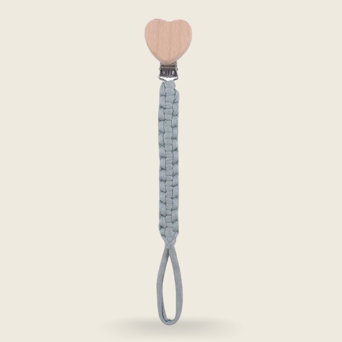 Personalized Wooden Baby Pacifier Clip - Custom Name Cloth Weaving Dummy Holder - Safe Newborn Teether Pendant Gift