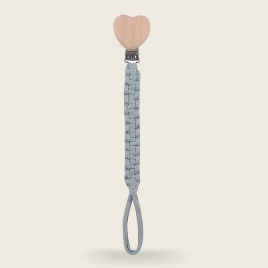 Personalized Wooden Baby Pacifier Clip - Custom Name Cloth Weaving Dummy Holder - Safe Newborn Teether Pendant Gift