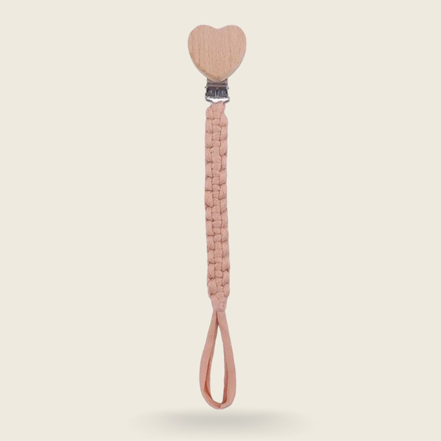 Personalized Wooden Baby Pacifier Clip - Custom Name Cloth Weaving Dummy Holder - Safe Newborn Teether Pendant Gift