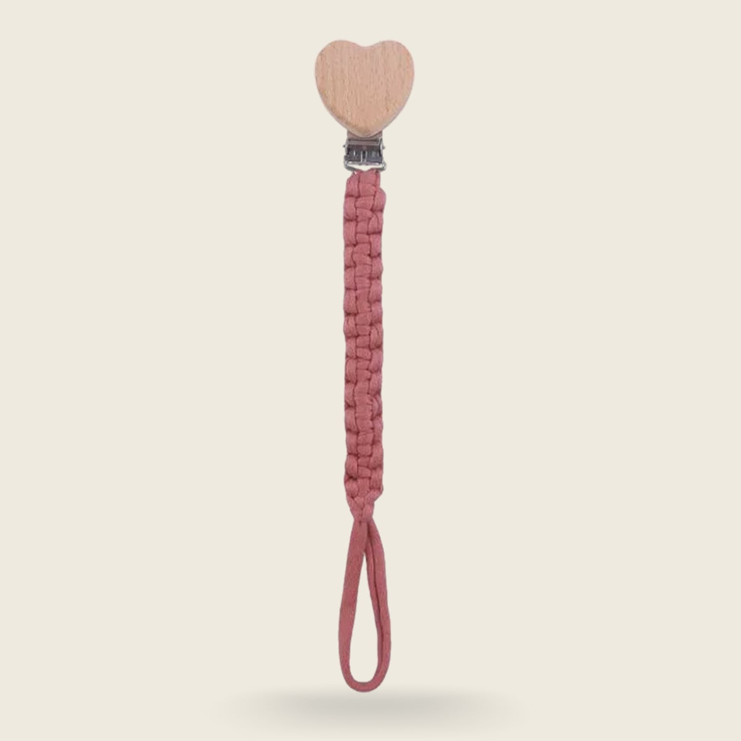 Personalized Wooden Baby Pacifier Clip - Custom Name Cloth Weaving Dummy Holder - Safe Newborn Teether Pendant Gift