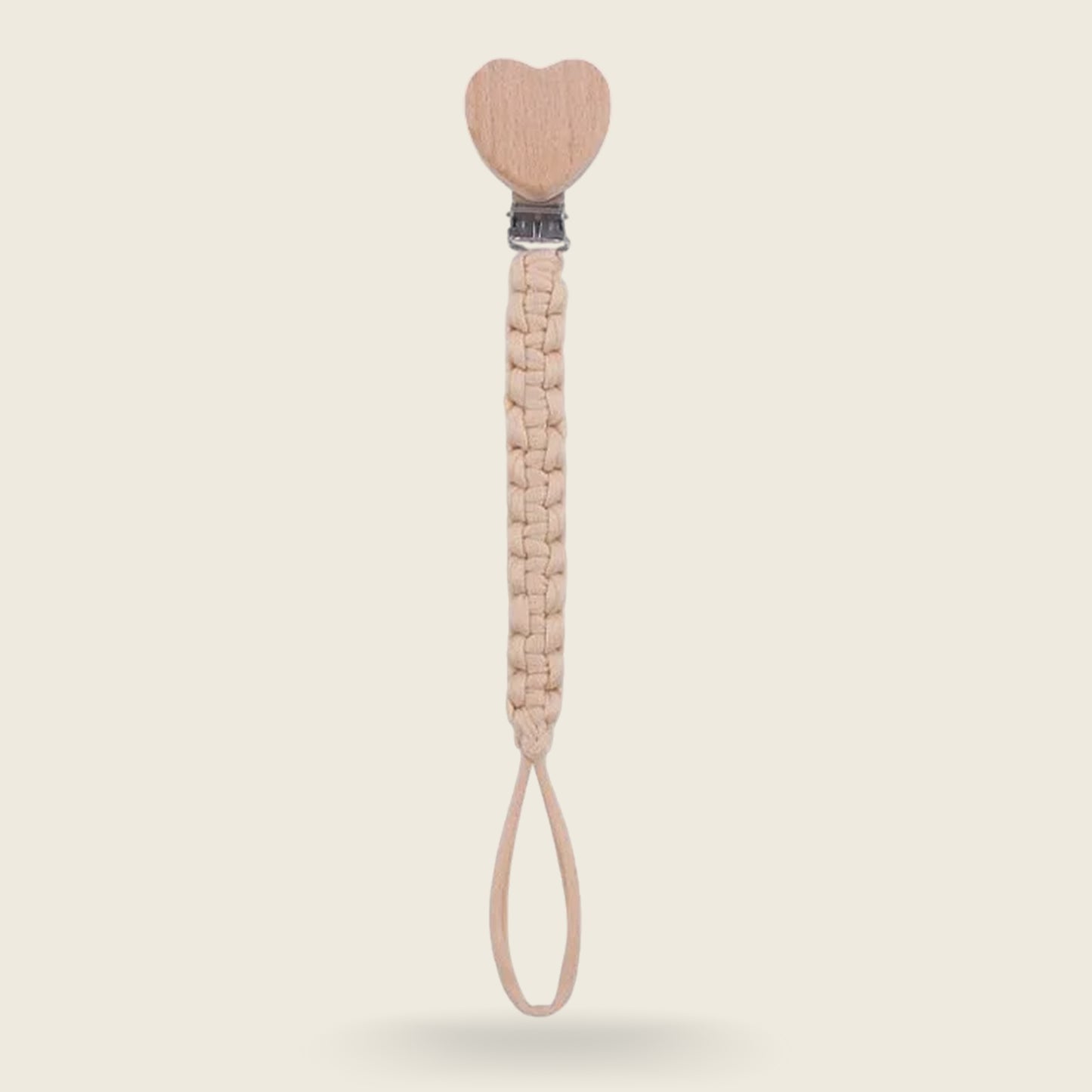 Personalized Wooden Baby Pacifier Clip - Custom Name Cloth Weaving Dummy Holder - Safe Newborn Teether Pendant Gift