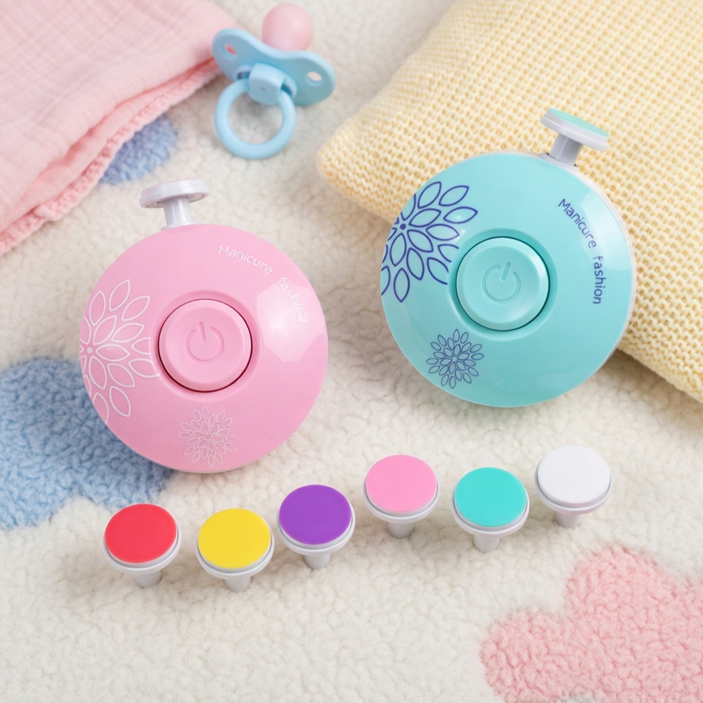 Safe Electric Baby Nail File - Multifunctional Kid Manicure Tool - Silent Nail Polisher & Clipper Set for Newborns