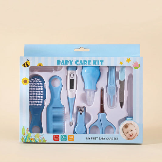 10-Piece Baby Essentials Kit - Complete Grooming & Healthcare Set - Professional Nail Trimmer, Hairbrush & Thermometer Set
