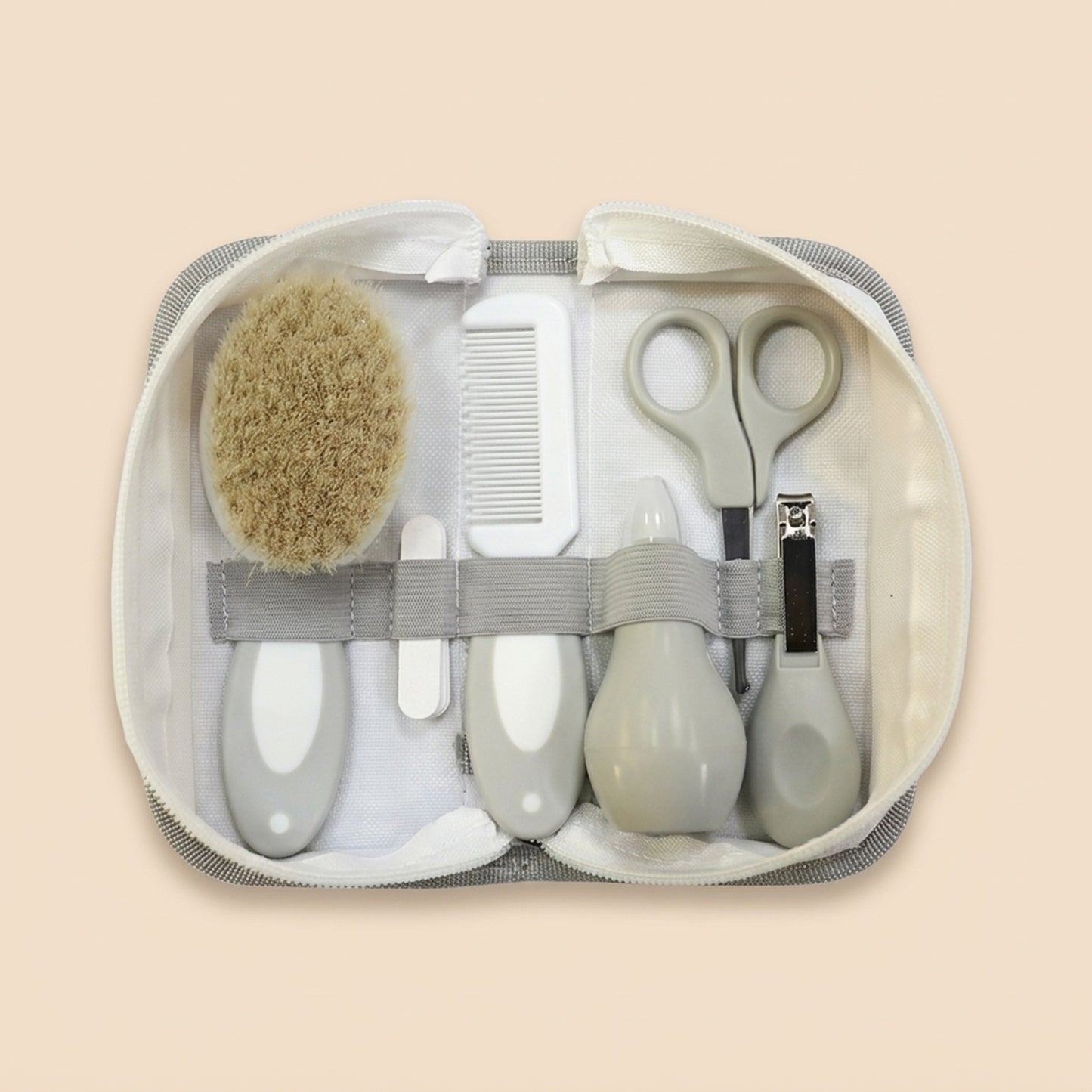 6-Piece Baby Care Kit - Essential Newborn Grooming Set - Professional Nail Clipper, Brush, Comb & Scissors Set