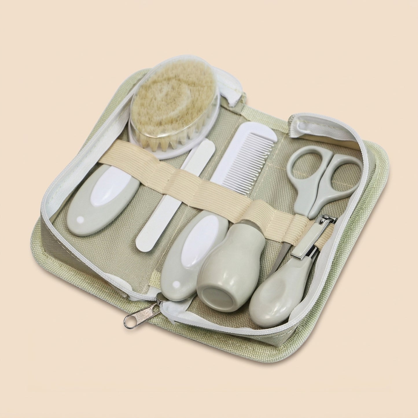 6-Piece Baby Care Kit - Essential Newborn Grooming Set - Professional Nail Clipper, Brush, Comb & Scissors Set