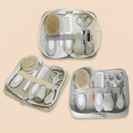 6-Piece Baby Care Kit - Essential Newborn Grooming Set - Professional Nail Clipper, Brush, Comb & Scissors Set