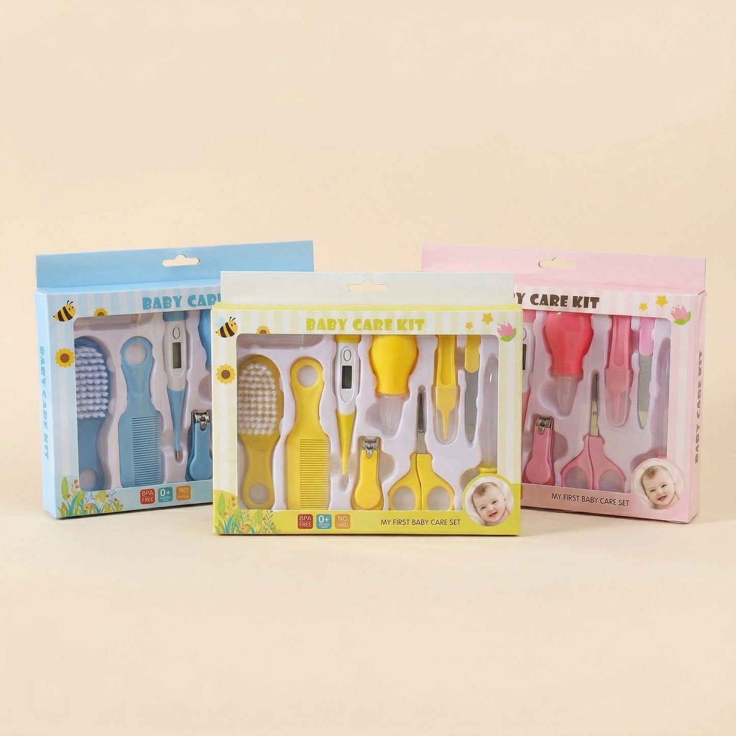 10-Piece Baby Essentials Kit - Complete Grooming & Healthcare Set - Professional Nail Trimmer, Hairbrush & Thermometer Set