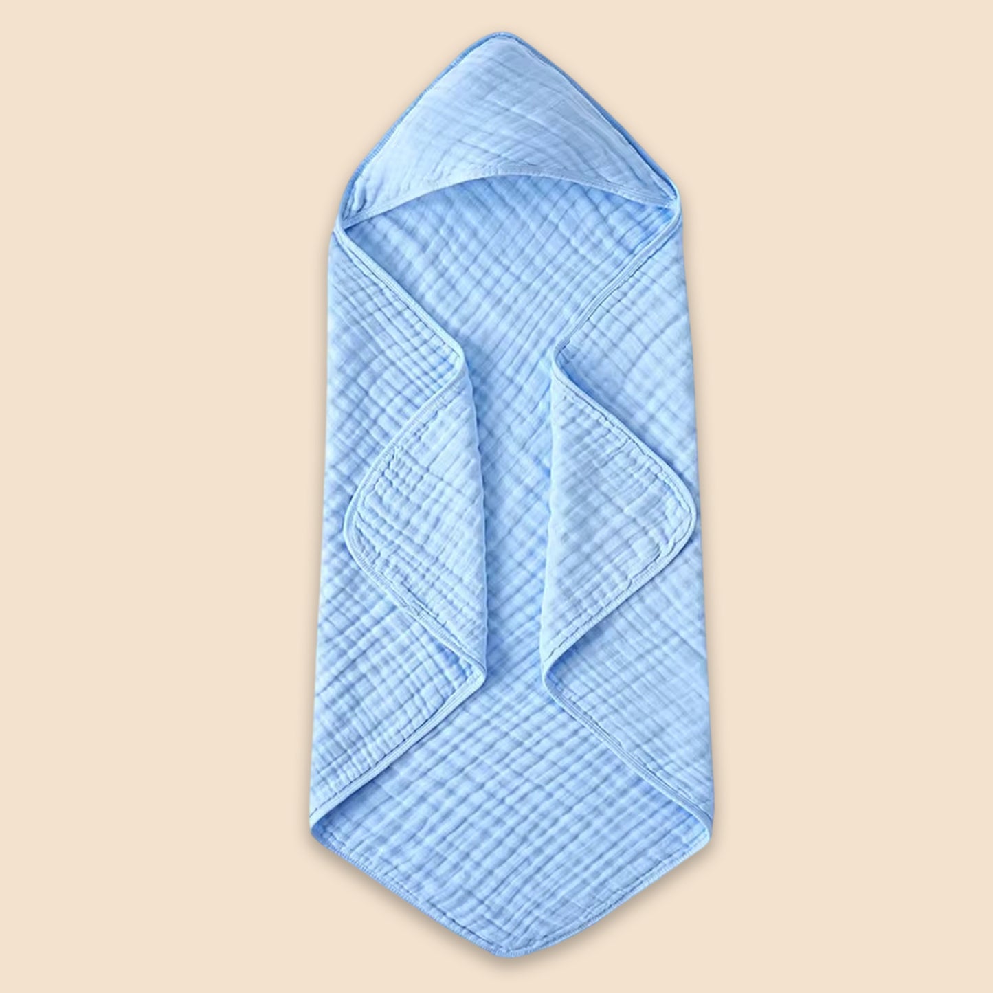 Soft Muslin Hooded Towel - 100% Pure Cotton Breathable Bathrobe - Absorbent Towel for Babies