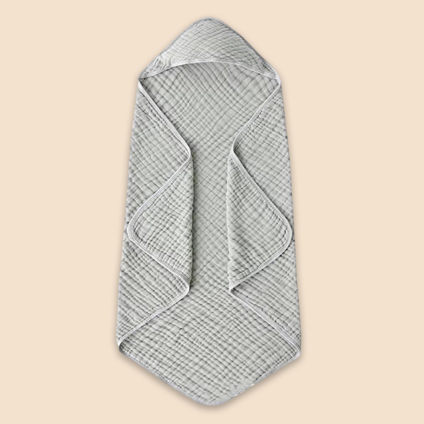 Soft Muslin Hooded Towel - 100% Pure Cotton Breathable Bathrobe - Absorbent Towel for Babies