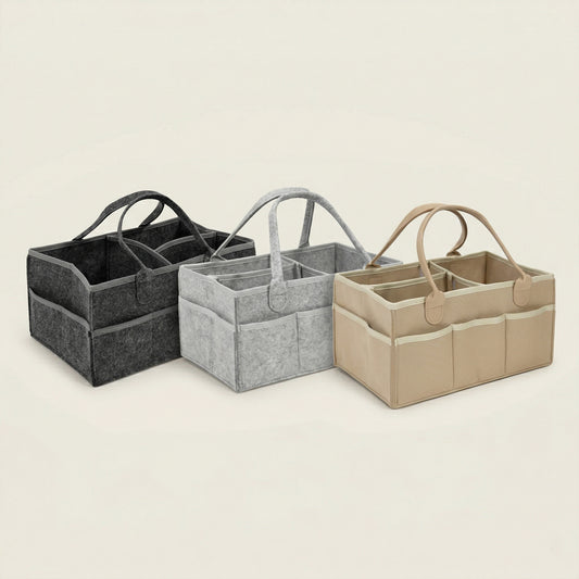 Portable Stroller Hanging Bag - Foldable Diaper Organizer - Thicken Mommy Tote Storage Basket for Baby Gear