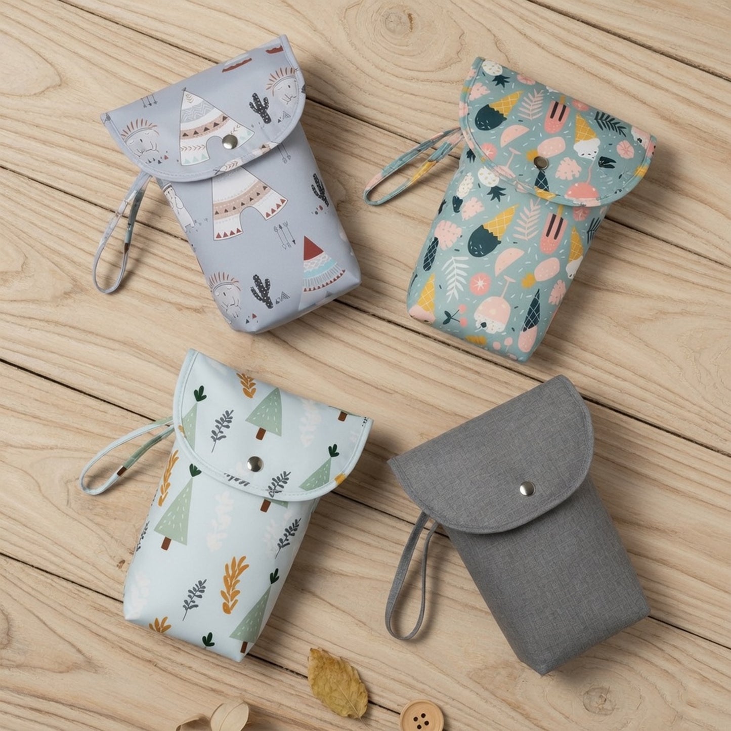 Travel Diaper Storage Pouch - Waterproof Wet Dry Organizer - Compact Nappy Tote & Stroller Carry Bag