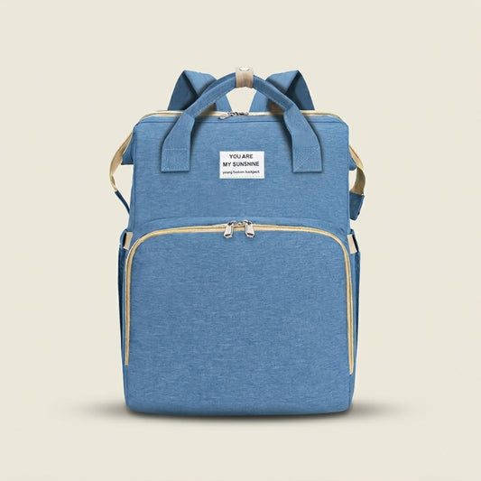 Foldable Baby Bed Diaper Bag - 3-in-1 Changing Station & Backpack - Large Capacity Insulated Mommy Bag for Travel