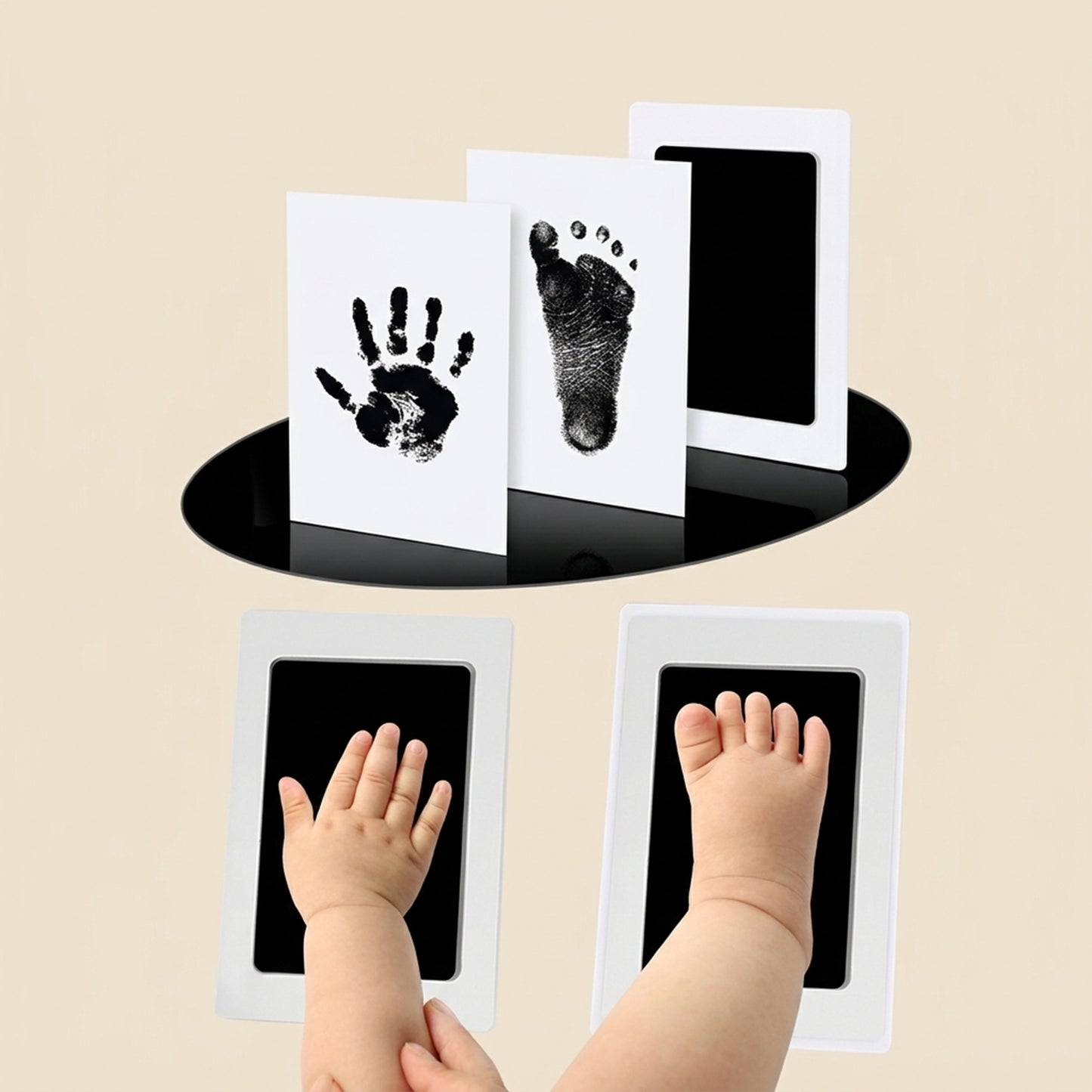 Clean-Touch Baby Hand and Footprint Kit - Safe Mess-Free Inkless Stamp Pad - Memorable DIY Newborn Souvenir & Baby Shower Gift