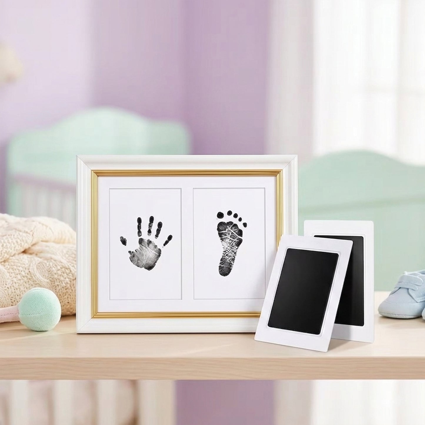 Clean-Touch Baby Hand and Footprint Kit - Safe Mess-Free Inkless Stamp Pad - Memorable DIY Newborn Souvenir & Baby Shower Gift