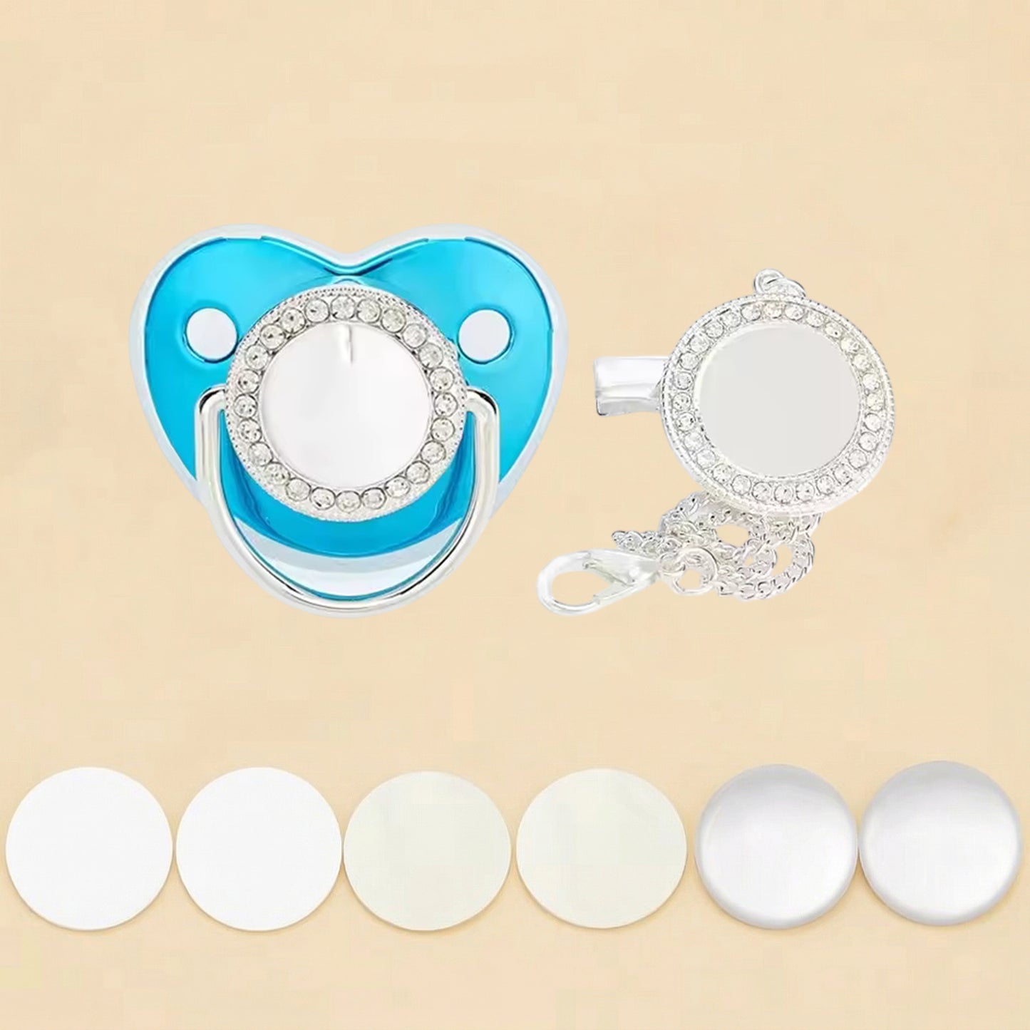 Personalized Silicone Pacifier Clip Holder - BPA-Free Luxury Teether Set - Newborn Dummy Soother Accessory for Infants
