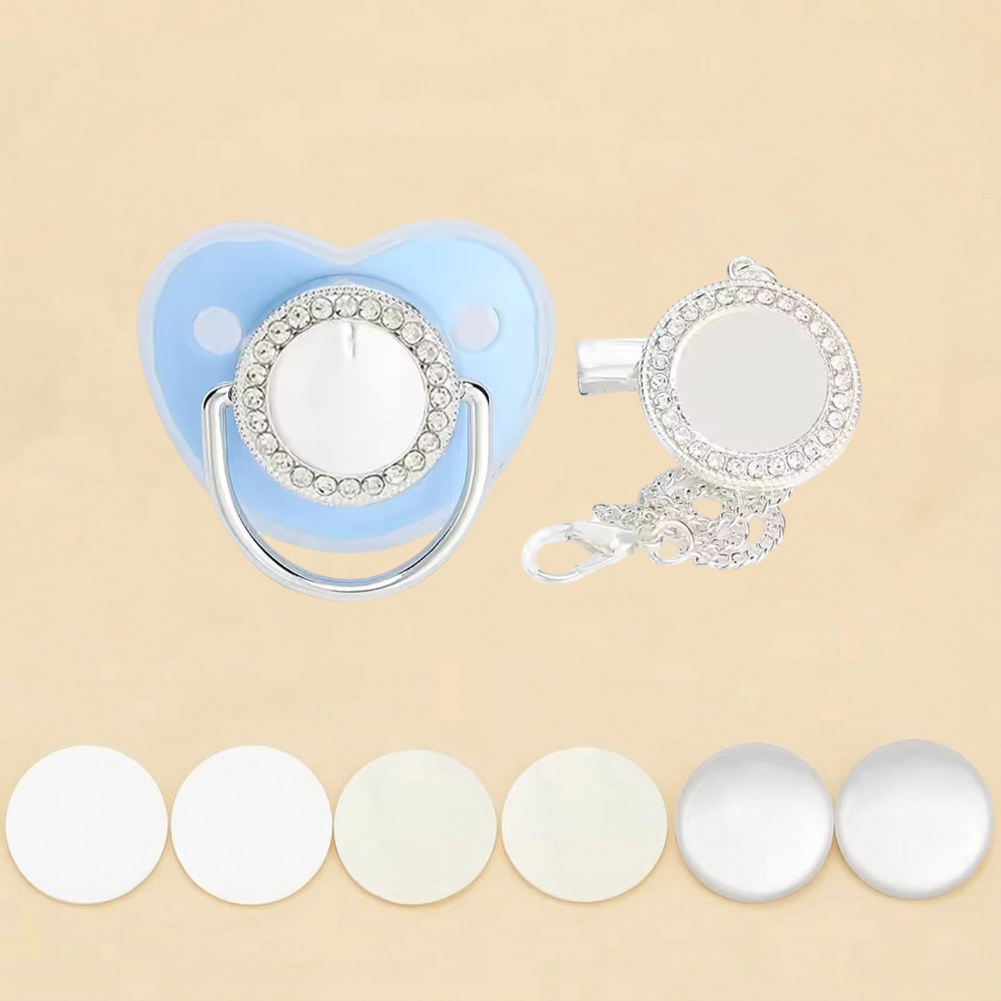 Personalized Silicone Pacifier Clip Holder - BPA-Free Luxury Teether Set - Newborn Dummy Soother Accessory for Infants