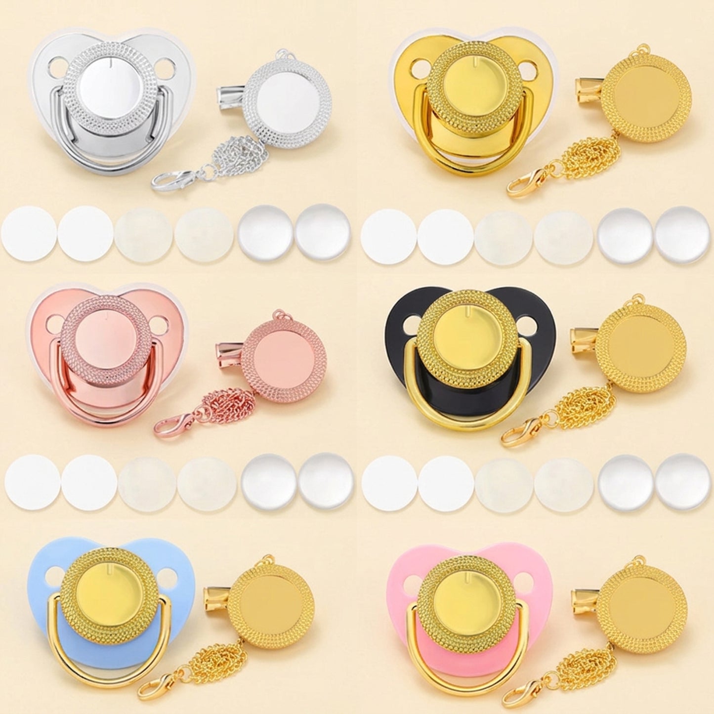 Personalized Silicone Pacifier Clip Holder - BPA-Free Luxury Teether Set - Newborn Dummy Soother Accessory for Infants