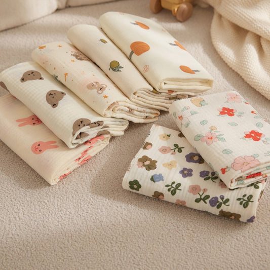 Breathable Muslin Receiving Blanket - Soft Pure Cotton Swaddle - Versatile Infant Bedding & Bath Towel Set