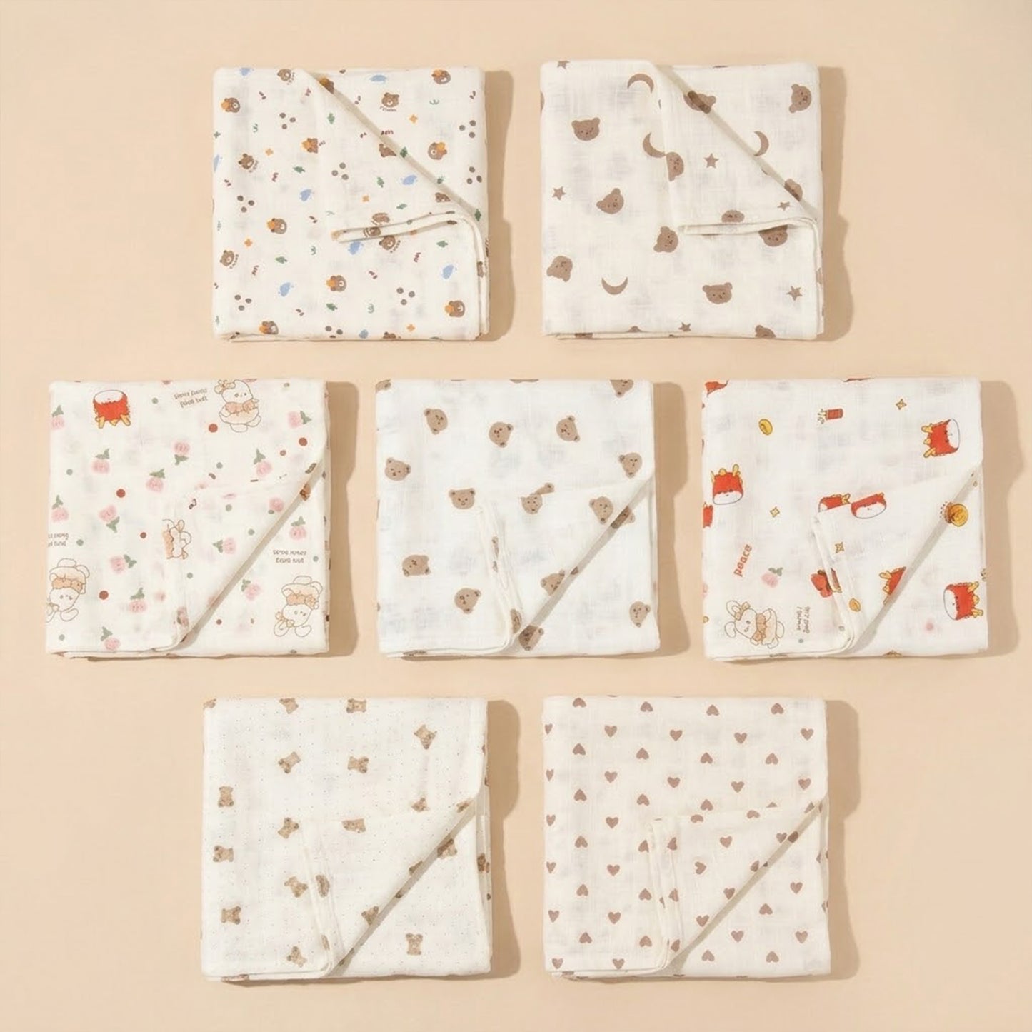 Breathable Muslin Receiving Blanket - Soft Pure Cotton Swaddle - Versatile Infant Bedding & Bath Towel Set