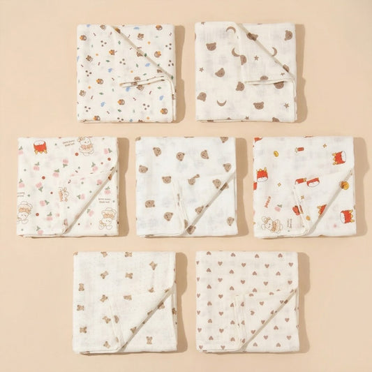 Breathable Muslin Receiving Blanket - Soft Pure Cotton Swaddle - Versatile Infant Bedding & Bath Towel Set